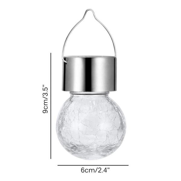 Outdoor Decorative Cracked Glass Ball Light Solar Waterproof Ball Light With Handle