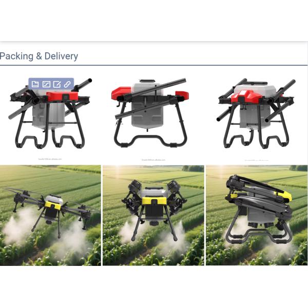 Folding Quad Rotor Agricultur Drone Fuselage Modular Design With Quick-plugging Water Tank, Big Batteries