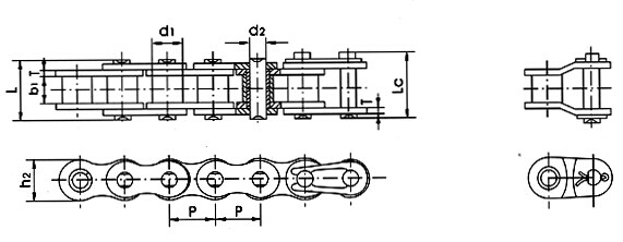Roller Chain ,type 35-2 , 40-2 , 50-2 , 60-2 , 80-2 , 100-2 , 120-2 , 140-2 , 160-2 , 200-2 , 240-2