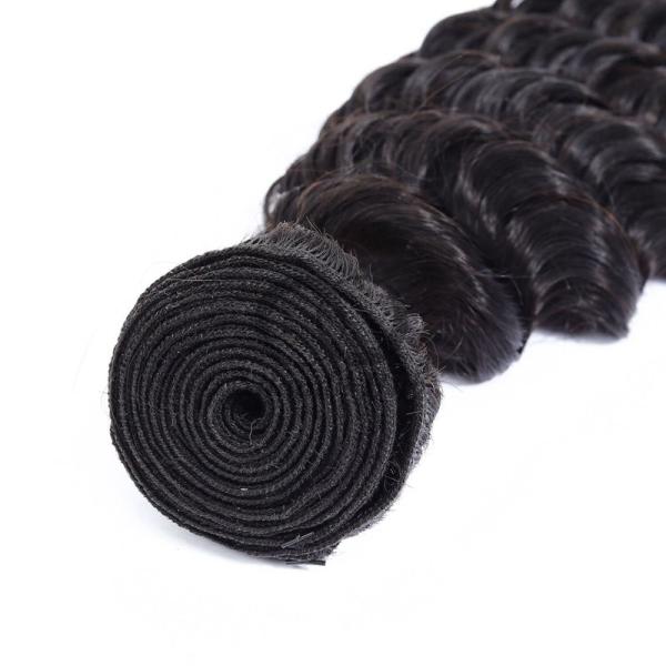 Natural Black Deep Wave Remy Human Hair Bundles Sew In Weave Bundles Brazilian Bundle Deals
