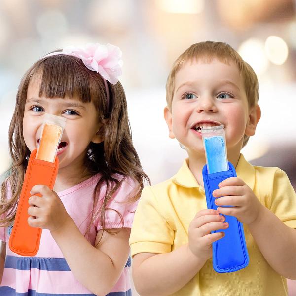 Factory Price Ice Pop Sleeves Antifreezing Popsicle Holders Bags Neoprene Insulator Sleeves Freezer Ice Pops Holder
