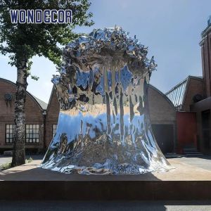WONDERS Casting Stainless Steel Sculpture Metal Wave Sculpture 250cm