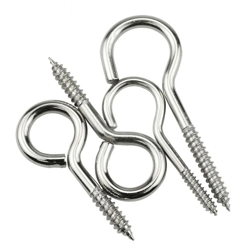 Stainless Steel SS316 Shoulder Hook Self Tapping Wood Screw Closed Eye Bolt