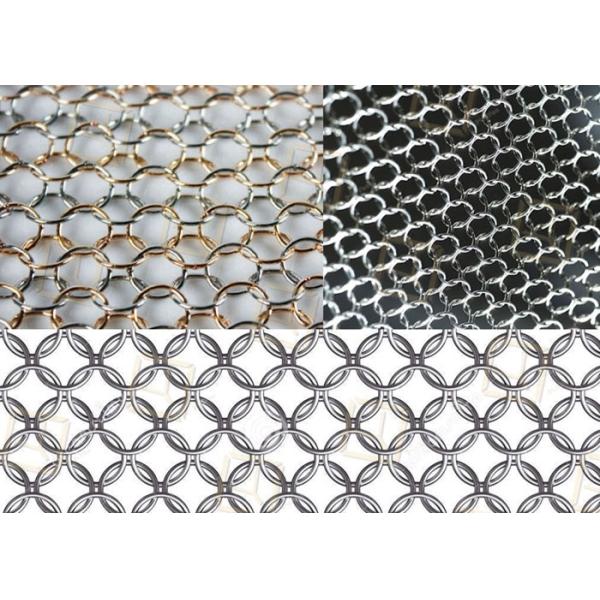 Round Hole Chain Mail Curtain , Architectural Ring Mesh Curtain