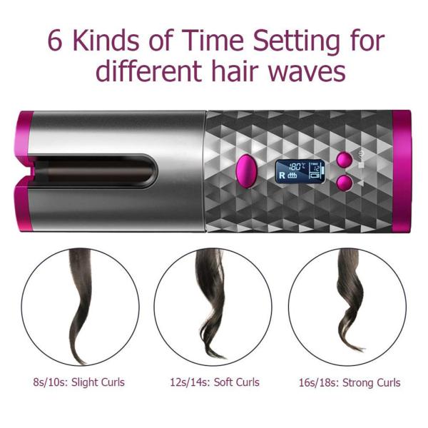 PTC Ceramic Coating Rechargeable Wireless Hair Curler