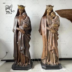 Quality Bronze Religious Virgin Mary Statue Holding Child Life Size Queen Metal Holy Family Statues Catholic Religion Church for sale
