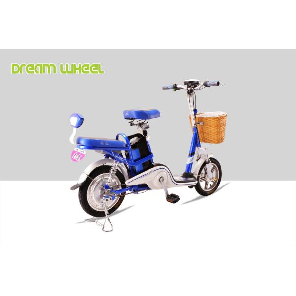 25 mph City Lightweight Electric Bike Pedal Assist Dual Seat 38Kgs Drum Brake with lithium battery