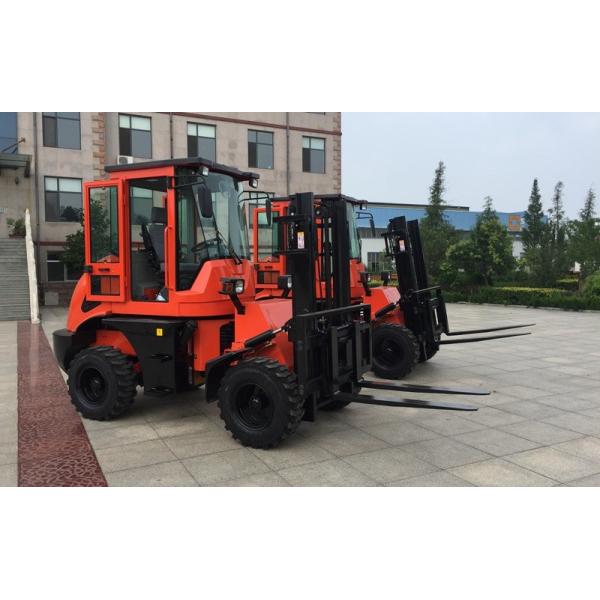 3 tons Rough Terrain Forklift Truck CPCY30 ,All Terrain Forklift 4x4 Forklift with Air condition, orange color