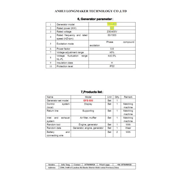 800kw Disel generator ,high quality ,sales well
