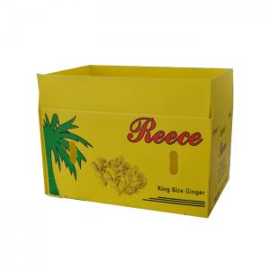 China 2mm 3mm Plastic Corrugated Foldable Boxes Coroplast Storage Boxes Yellow on sale