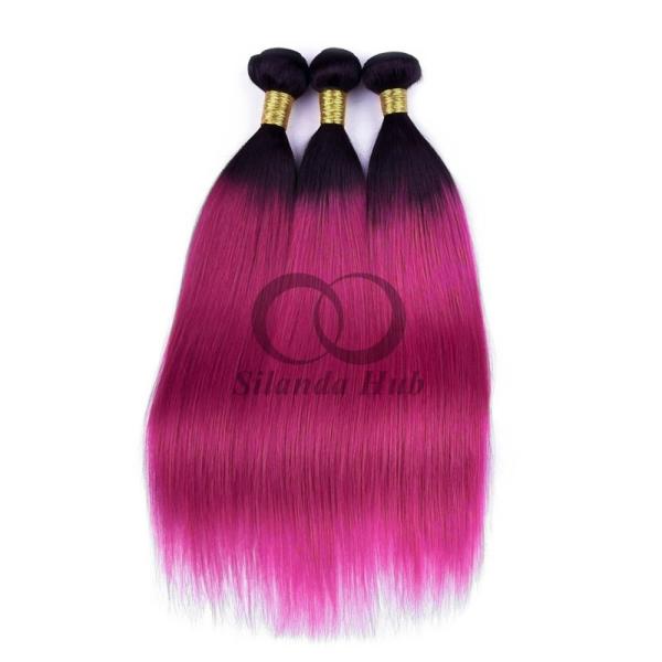 #T1B/Rose Red Straight Remy Human Hair Bundles Sew In Weave Bundles Brazilian Bundle Deals