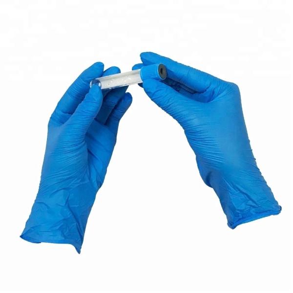 Buy Non Sterile Medical Blue Disposable Nitrile Examination Gloves at wholesale prices