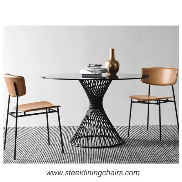 Backrest Stainless Steel Dining Chairs