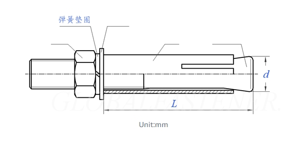 Factory Direct Sales, Expansion Bolts, Color Galvanized Expansion Anchor Bolts Galvanized Expansion Bolts, Customizable