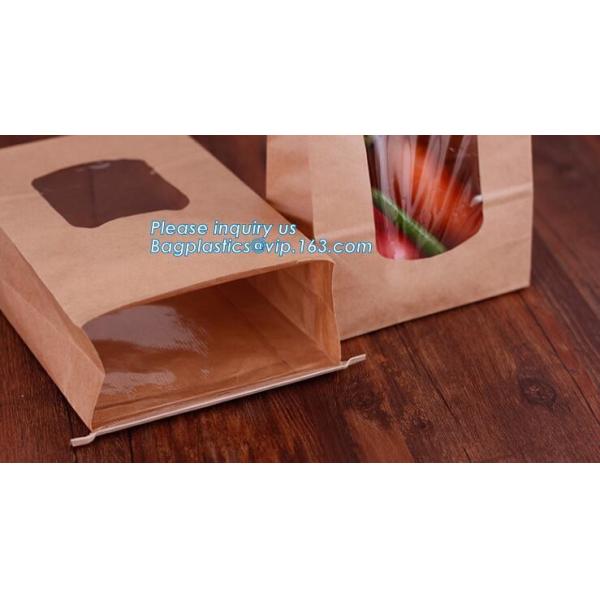 Bread Art Packing Kraft Paper Bag,Food Grade disposable Paper Bag With Logo Print,Beautiful printing Food grade package