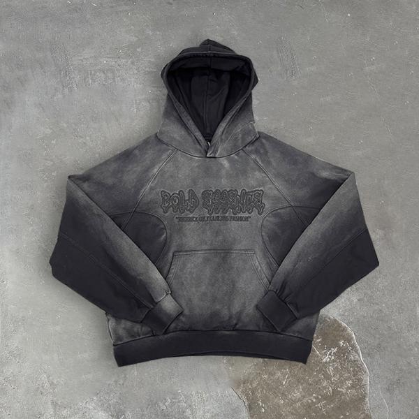 Fashion Washed Hoodies Oversized Pullover Embroidered Print Custom logo Acid Wash Vintage French Terry Hoodies Manufacturers