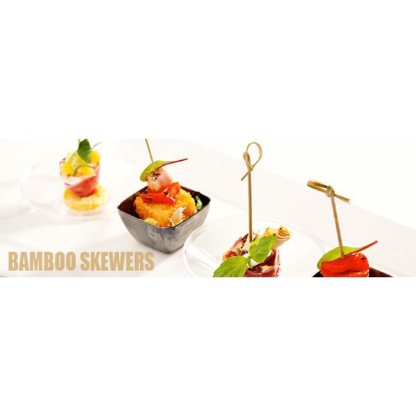 Disposable Customized Logo 2.5mm Bamboo Knot Skewers