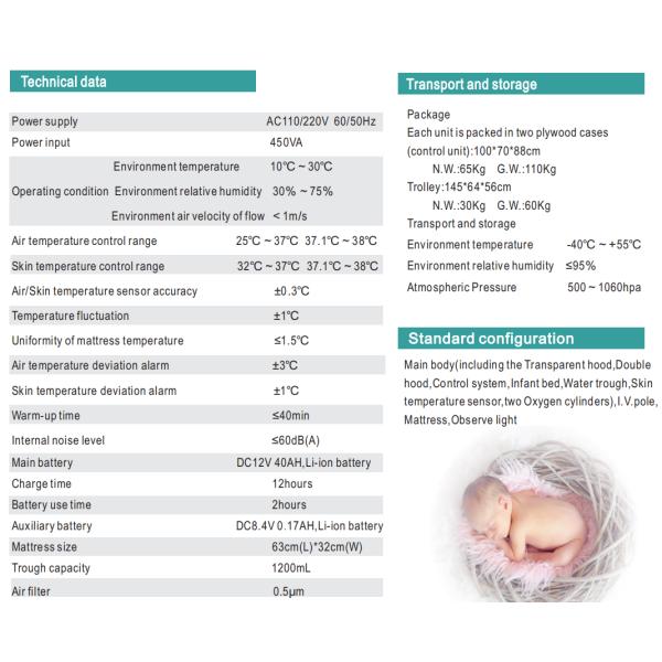 BI12 Hospital Infant Care Equipment Portable Baby Care Infant Transport Incubator Cheap Price
