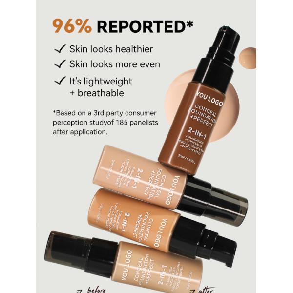 Wholesale High Quality Whitening Cream Private Label Makeup Liquid Foundation Full Coverage Waterproof for Women