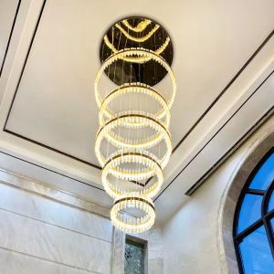 Gold Metal Large Modern Circular Chandelier