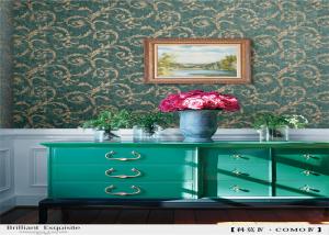 China Pvc Vinyl Rustic Floral Wallpaper , Moisture Proof Home Furnishing Wallpaper on sale