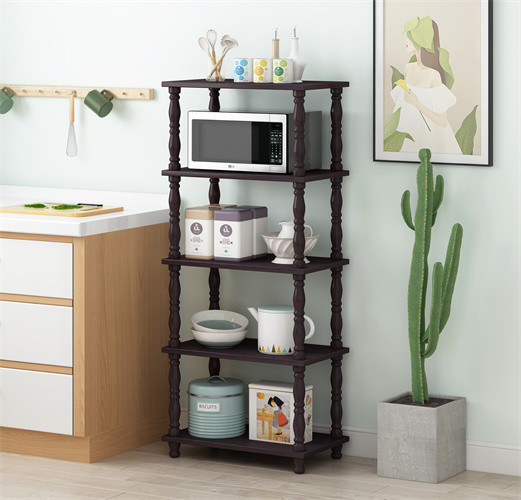 MDF Wooden Kitchen Bakers Microwave Oven Rack Furniture Saving Space 5 Tier