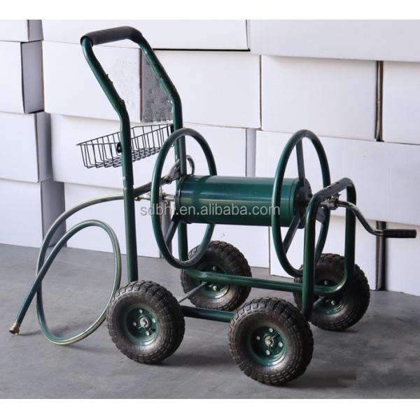 Customized Stainless Steel Four Wheels Garden Hose Reel Cart for Long Range Irrigation