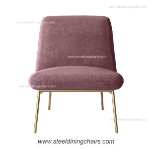 Metal Accent Upholstered Fabric Leisure Lounge Single Seater Couch