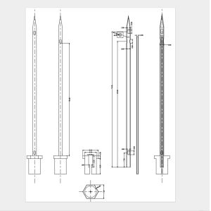 Double Layer Tubular Stainless Steel Needle With M6 Thread