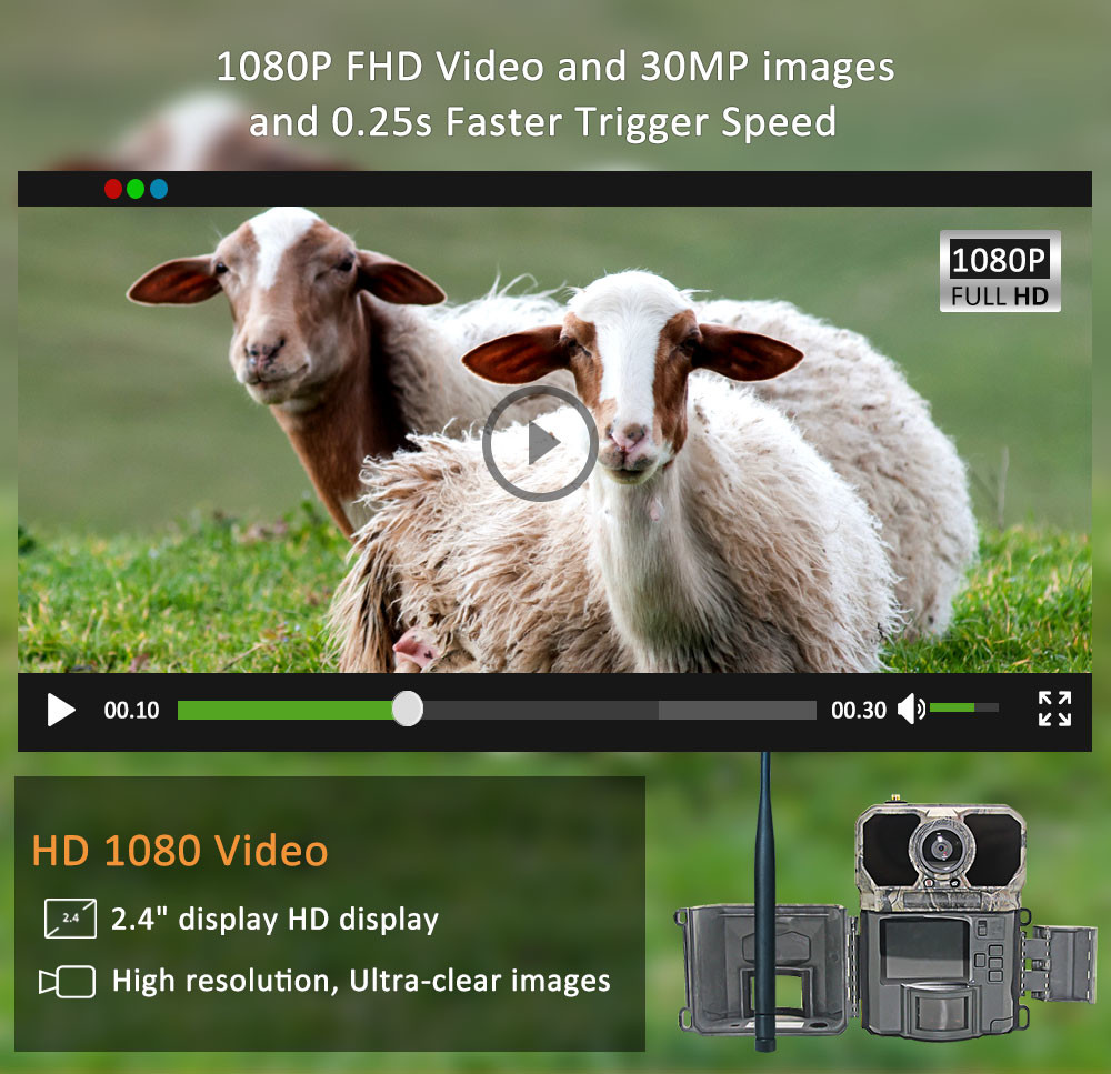 100% Wireless 4G Trail Camera With Free Android And IOS APP Control