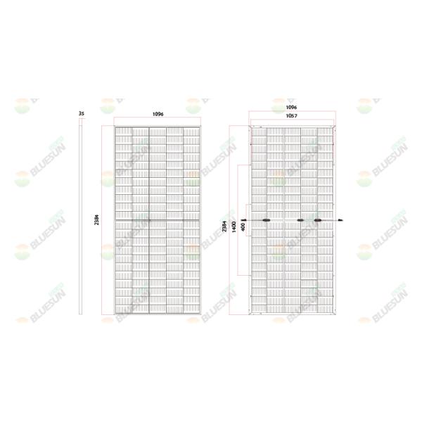 Bluesun Bificial 535w Half Cells Panels 530w 540w 550w Bifacial Solar Panes with High Power Kits