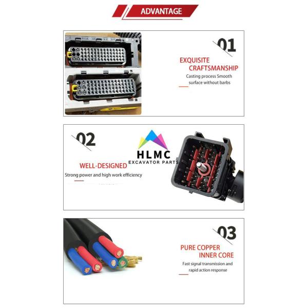 386-3457 260-2193 E320D E329D E336D Excavator Wiring Harness Plug Fit