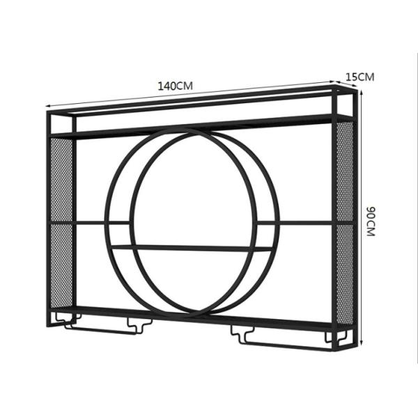 Rustproof Golden 140cm Length Metal Wine Rack Wall Mounting