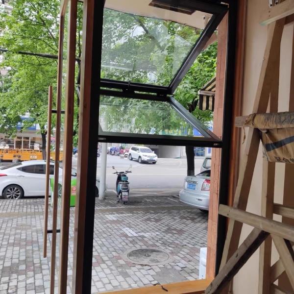 Aluminium Folding Window Organ Horizontal Folding Window Tempered Glass Sliding Folding Window