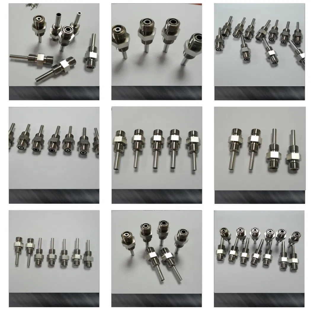 304 Stainless Steel Pipe Double Threaded Spray Needle CNC Medical Accessories Customization