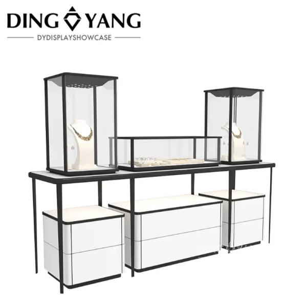 12V Glass High End Luxury Jewelry Showcases With Low Power Consumption Lights