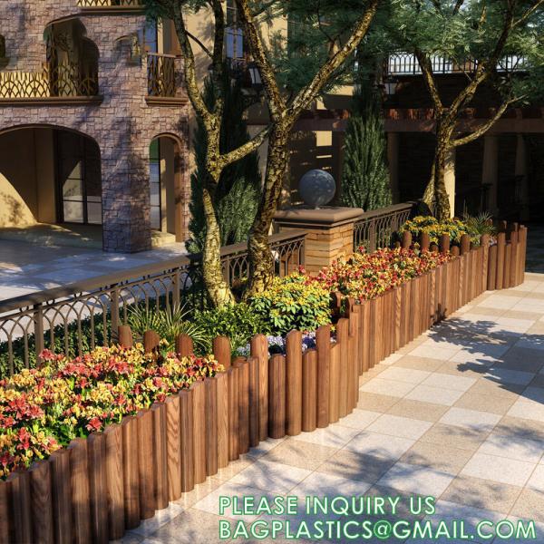 Landscaping Outdoor Plastic Mock Wooden Fence Garden Backyard Border Edging Decorative Garden Fences Fencing