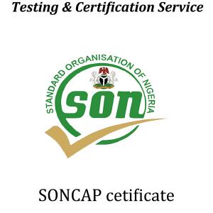 China Nigeria Certified SONCAP Certificate Standards Organisation Of Nigeria Conformity Assessment on sale