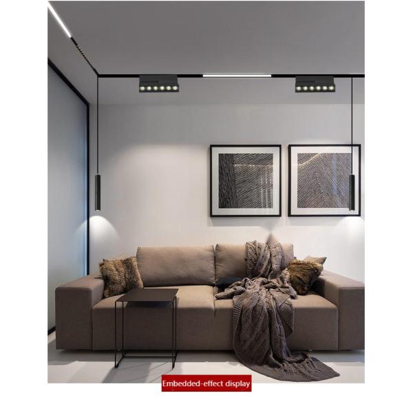 Embedded Adjustable Magnetic Track Lights 30W 48V 3000LM Flux