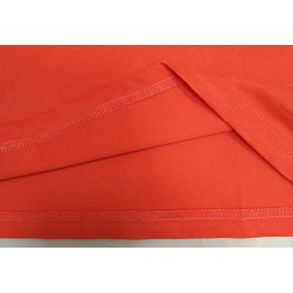 Orange Cotton Printed T - Shirts Short Sleeve Side - Seamed Sublimation Logo