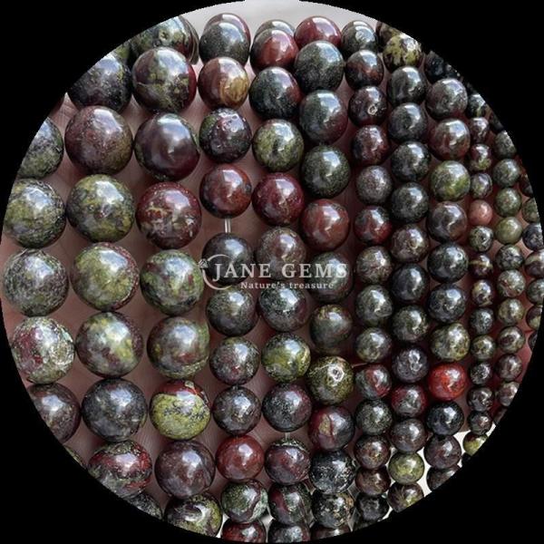 Polished Technique Round Cut Gems Bead in Multi-color Crystal Healing Stone Dalmatian Jasper Lava Stone Loose Bead Strands for Beaded Hair Accessories