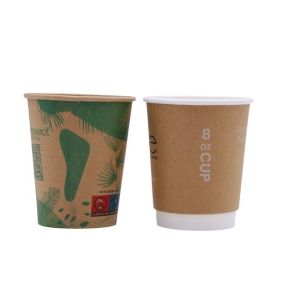 Kraft Recyclable Paper Cups Personalised Takeaway Coffee Cups OEM Brown