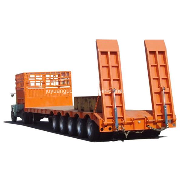 Hydraulic Ladder 4 Axle Lowboy Trailer with 80 Ton 100 Ton Capacity and Durable Design