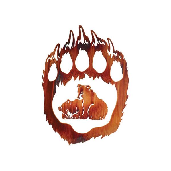 Two Playful Bear Cubs Unique Metal Wall Art , Metal Wall Decor Sculpture