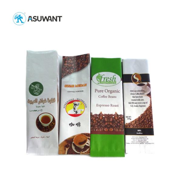 Custom Printing Coffee Bag Side Gusset Stand Up Pouches Plastic Zipper Packaging