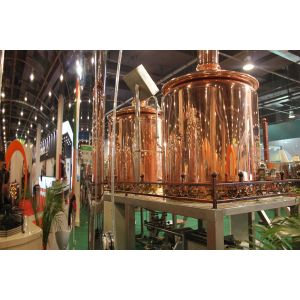 Quality Semi Auto Steam Copper Brewing Equipment , 500L Microbrewery Machine for sale
