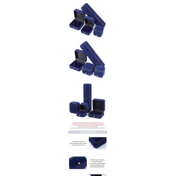 Han Hong Customized Size Blue Velvet Jewelry Box with Logo and Jewelry Package