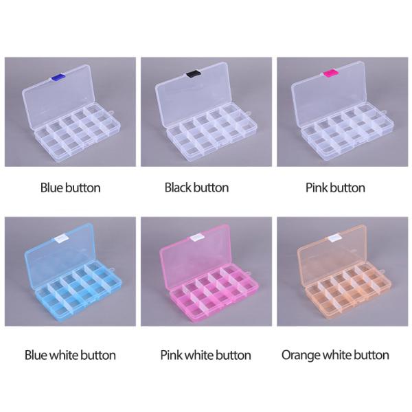 Blue Lock 15 Grid Plastic Organizer Box , Removable Divider Craft Storage Box