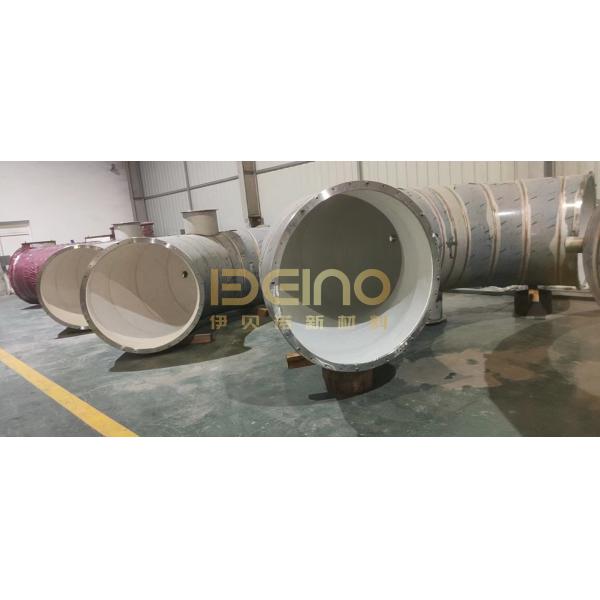 Wear Resistant 95% Alumina Ceramic Lined Elbow With Smooth Surface Customized Large Diameter