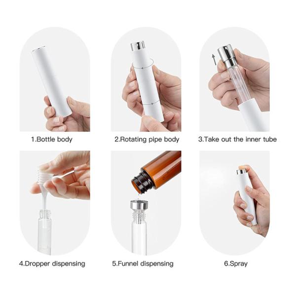 8ml 10ml 20ml mini refillable perfume atomiser spray bottle empty cosmetic container with fine mist sprayer